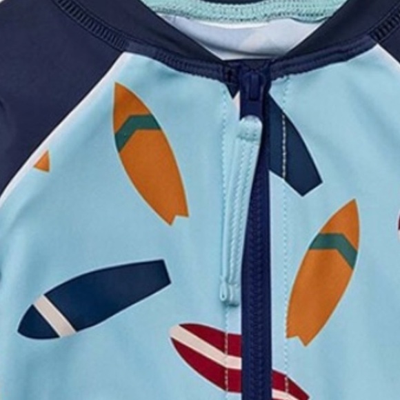NWT Snapper Rock Retro L/S Sunsuit Blue Size 0 0-6m - Picture 2 of 3